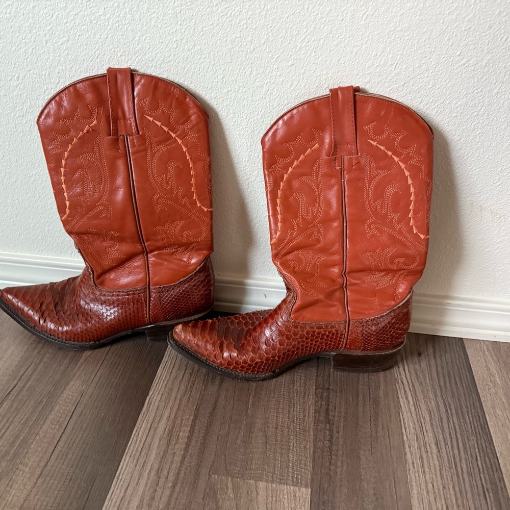 Men's Western Leather Boots - Rich Brown - Picture 2 of 13